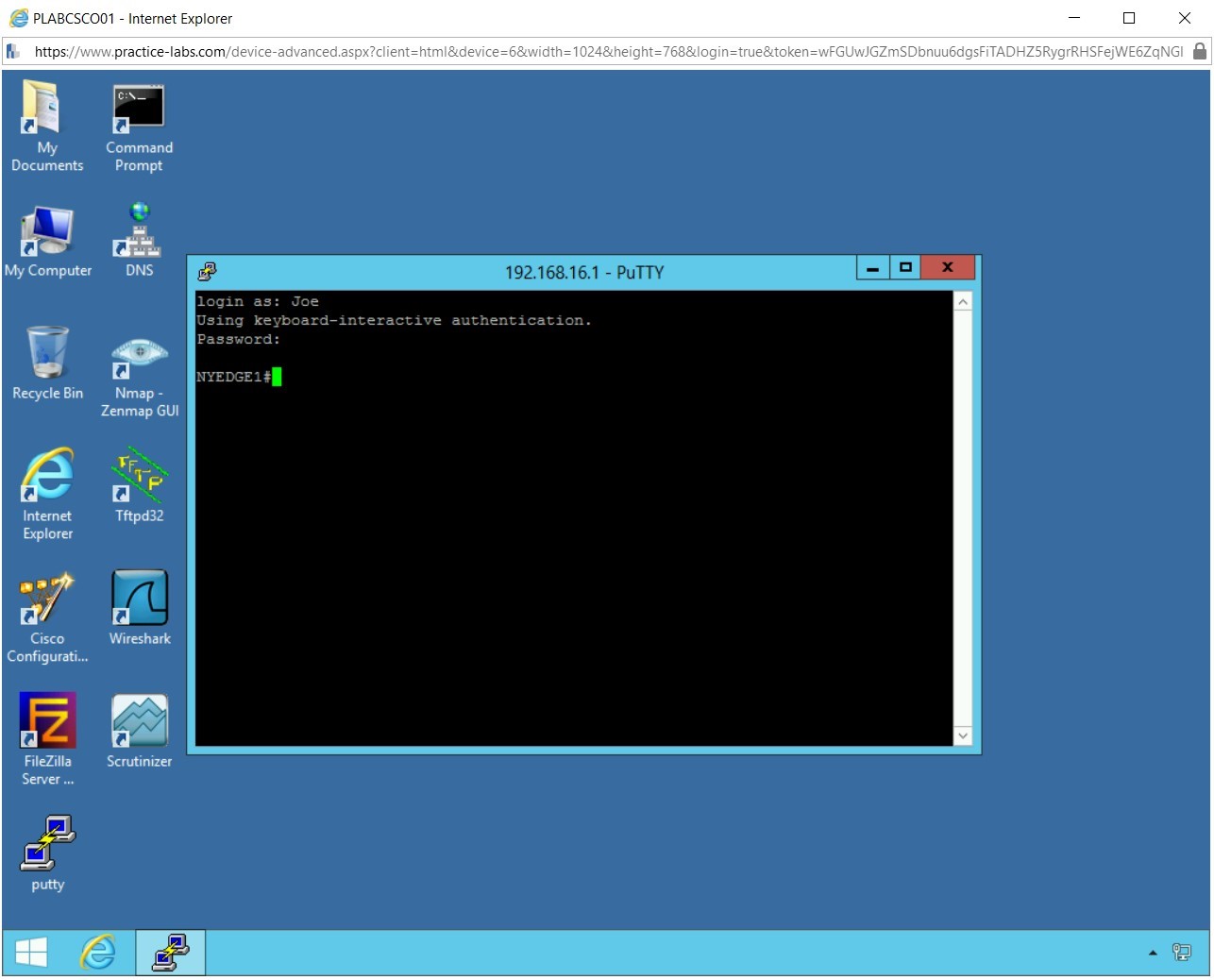 Figure 1.6 Screenshot of PLABCSCO01
