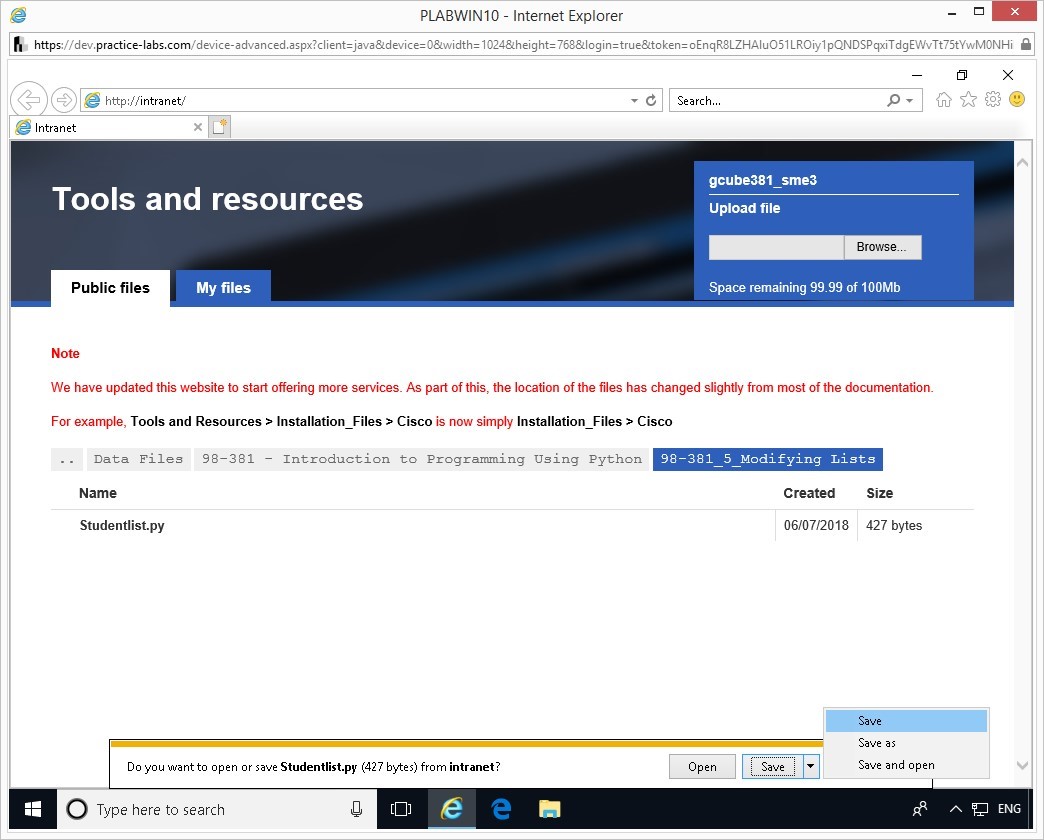 Hình 1.3 Ảnh chụp màn hình thiết bị PLABWIN10