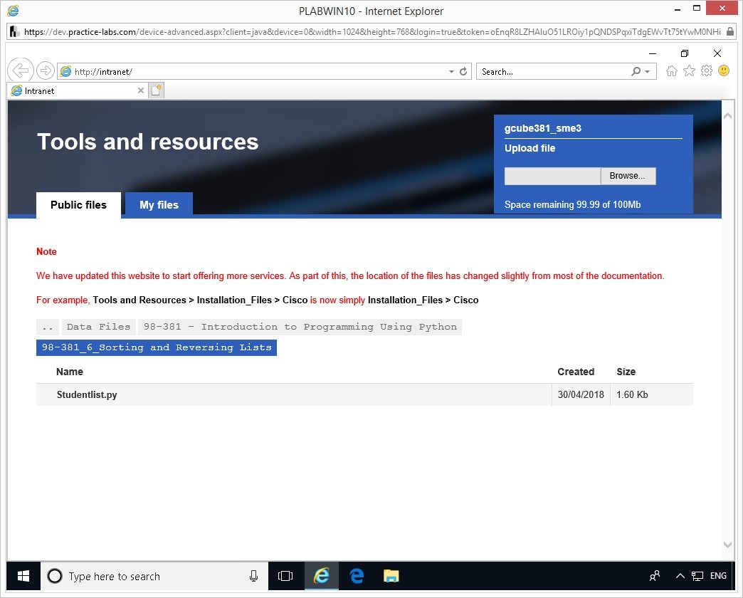Hình 1.2 Ảnh chụp màn hình thiết bị PLABWIN10