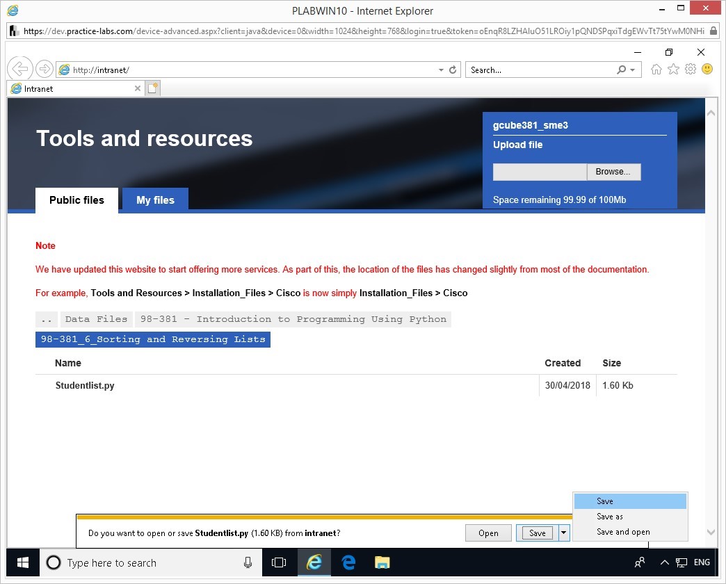 Hình 1.3 Ảnh chụp màn hình thiết bị PLABWIN10