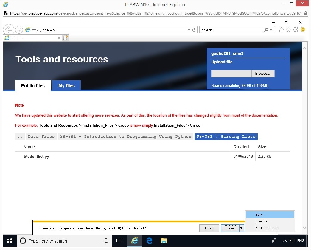 Hình 1.3 Ảnh chụp màn hình thiết bị PLABWIN10
