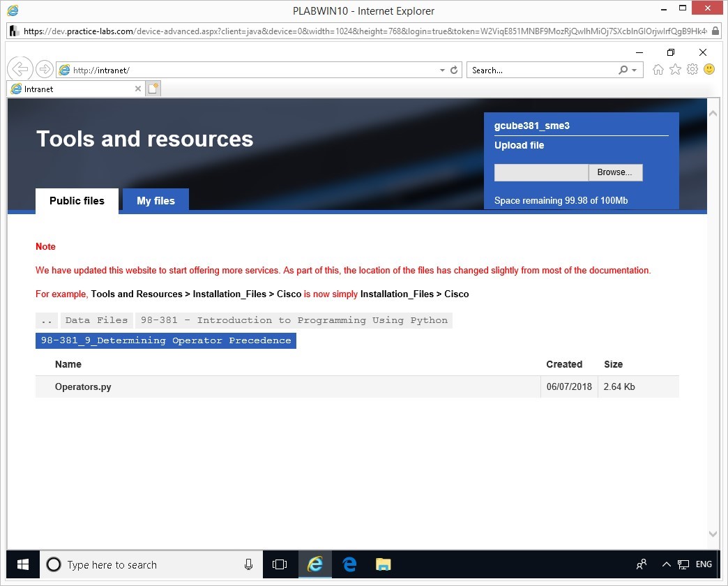 Hình 1.2 Ảnh chụp màn hình thiết bị PLABWIN10