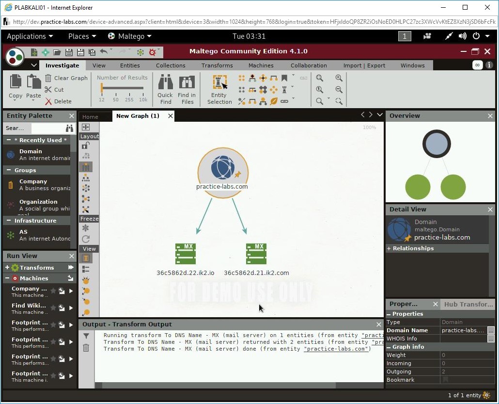 Figure 3.72 Screenshot of PLABKALI01