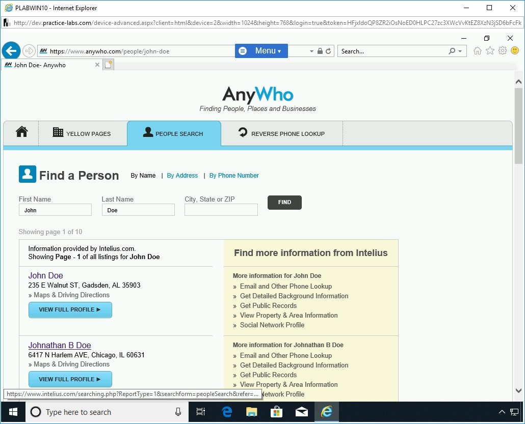 Figure 3.91 Screenshot of PLABWIN10