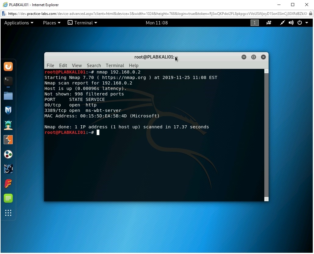 Figure 2.11 Screenshot of PLABKALI01