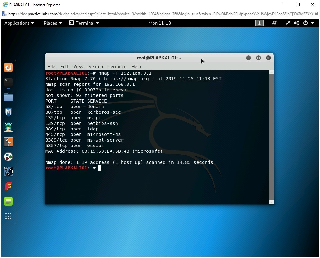 Figure 2.14 Screenshot of PLABKALI01