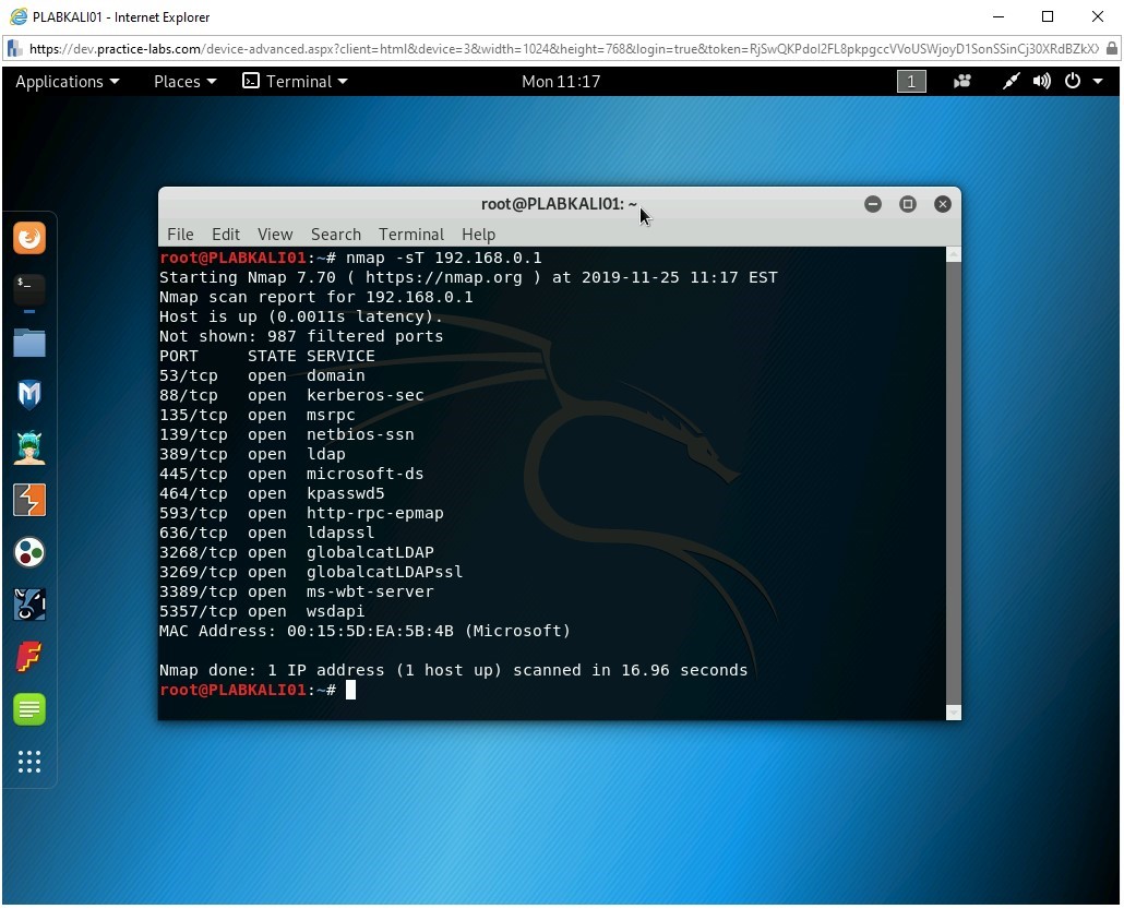 Figure 2.16 Screenshot of PLABKALI01