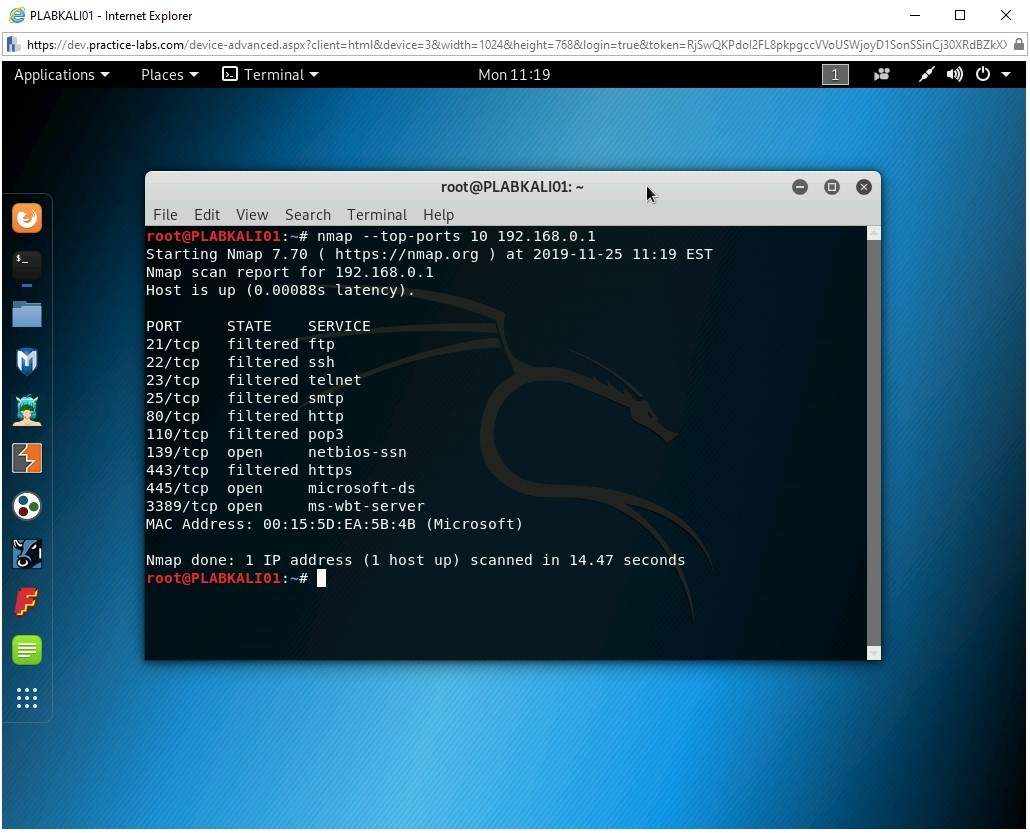 Figure 2.18 Screenshot of PLABKALI01