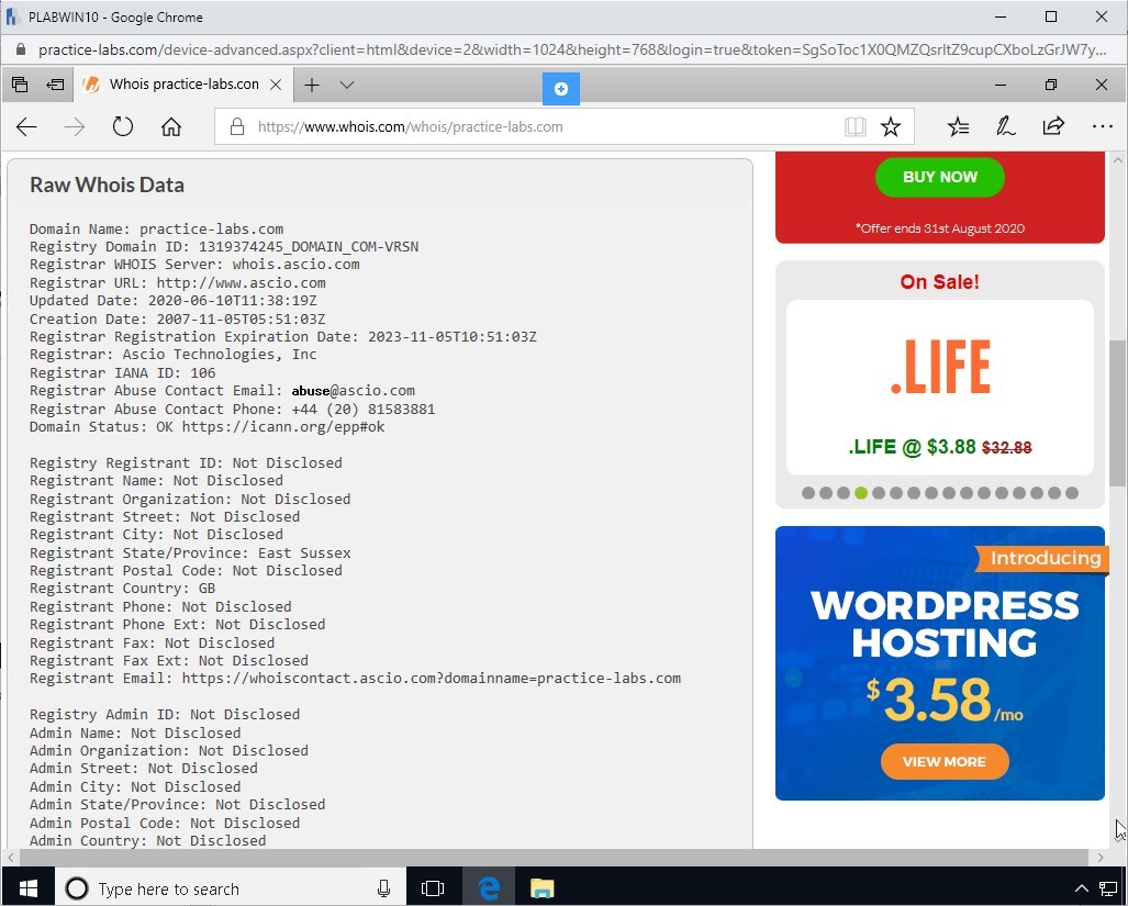Figure 3.6 Screenshot of PLABWIN10