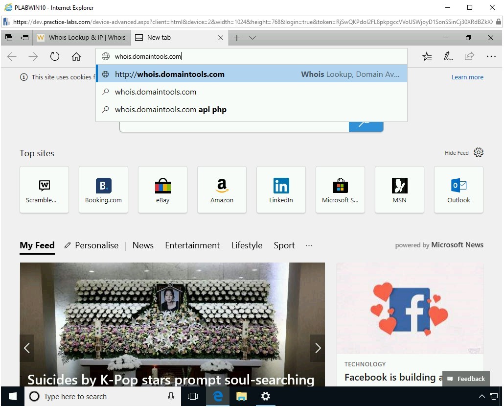 Figure 3.8 Screenshot of PLABWIN10