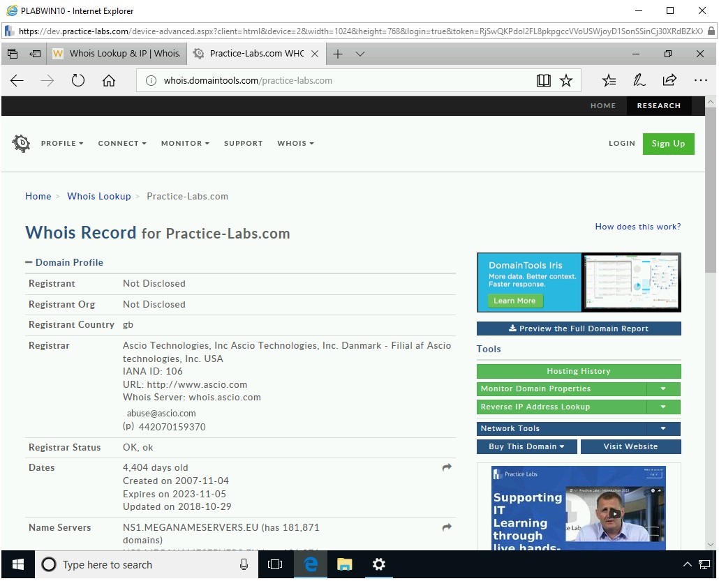 Figure 3.10 Screenshot of PLABWIN10