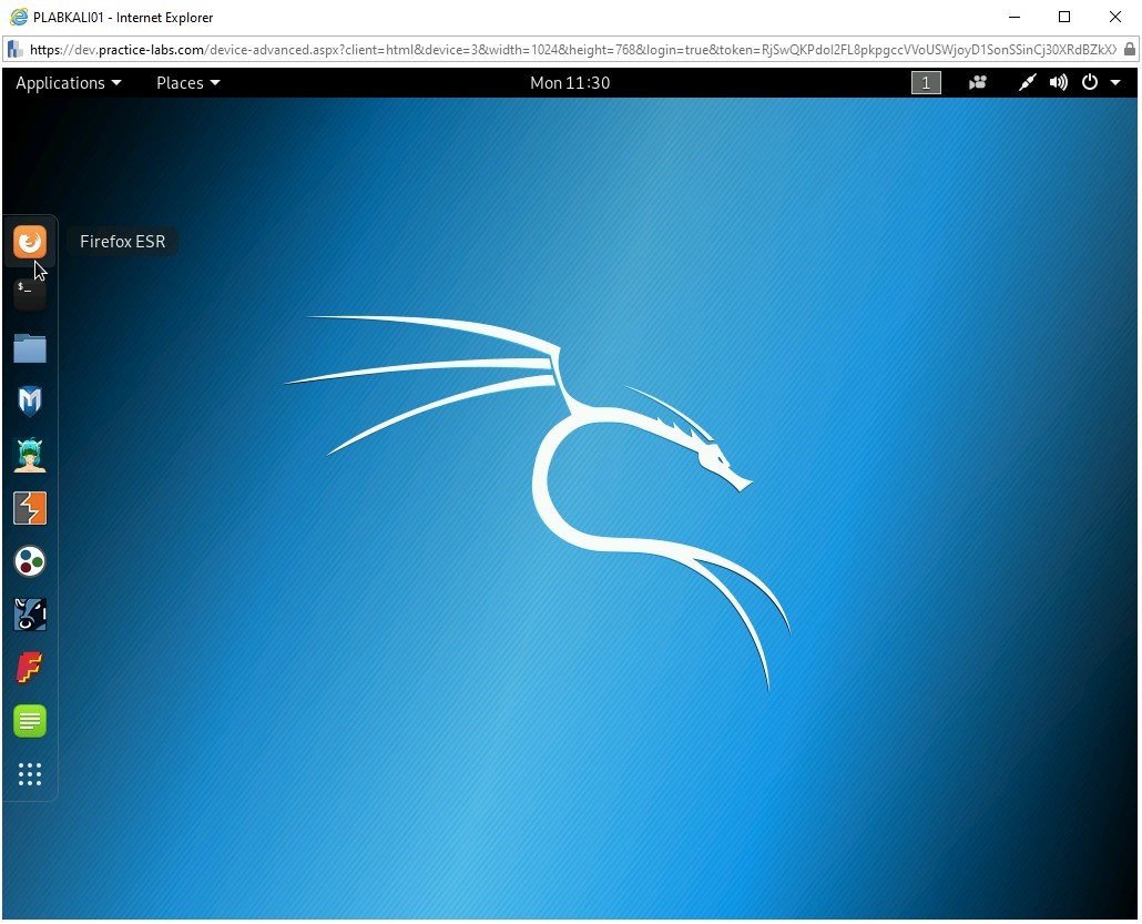 Figure 3.13 Screenshot of PLABKALI01