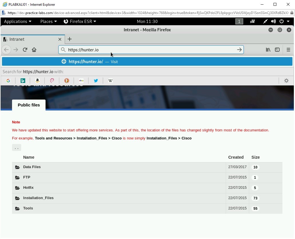 Figure 3.14 Screenshot of PLABKALI01