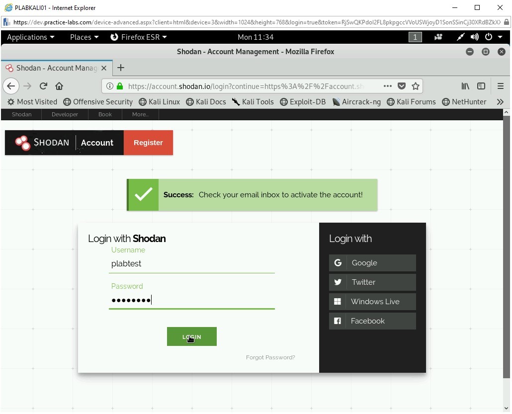 Figure 3.18 Screenshot of PLABKALI01