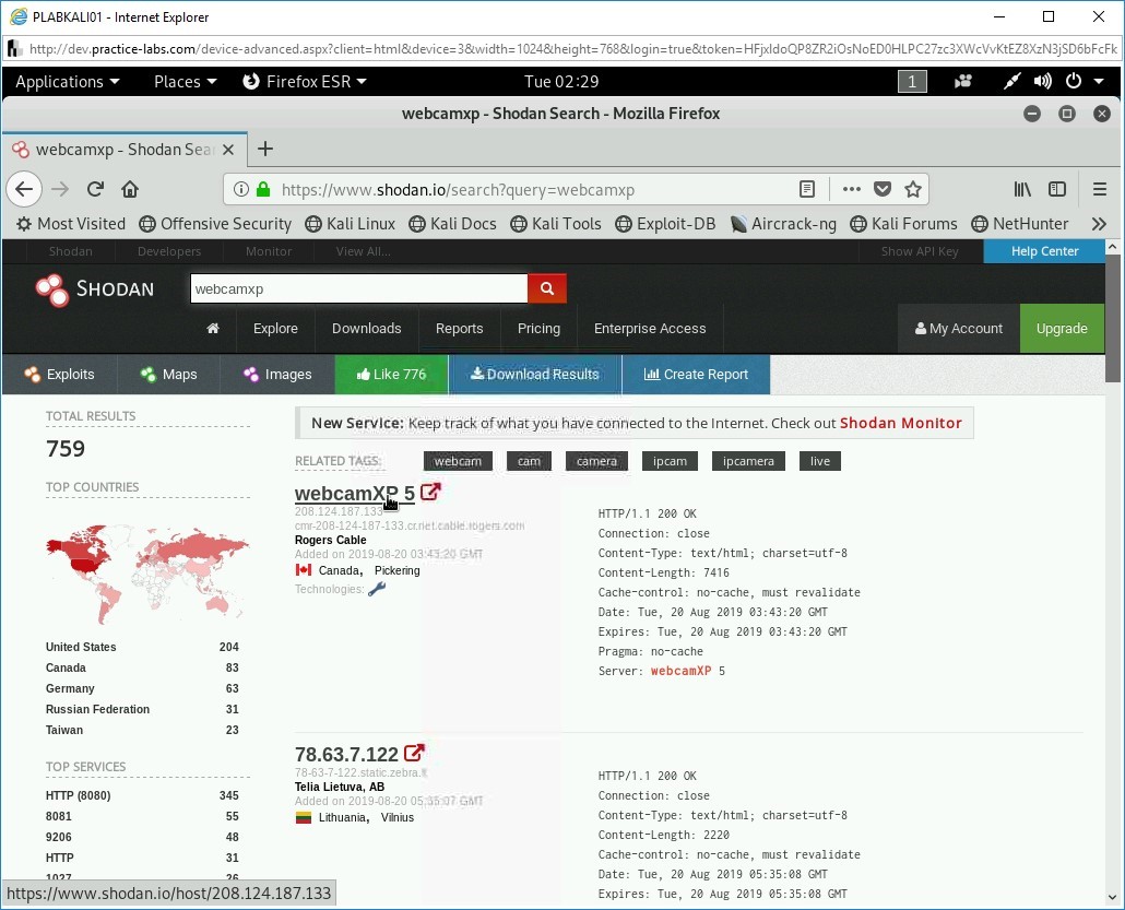 Figure 3.25 Screenshot of PLABKALI01