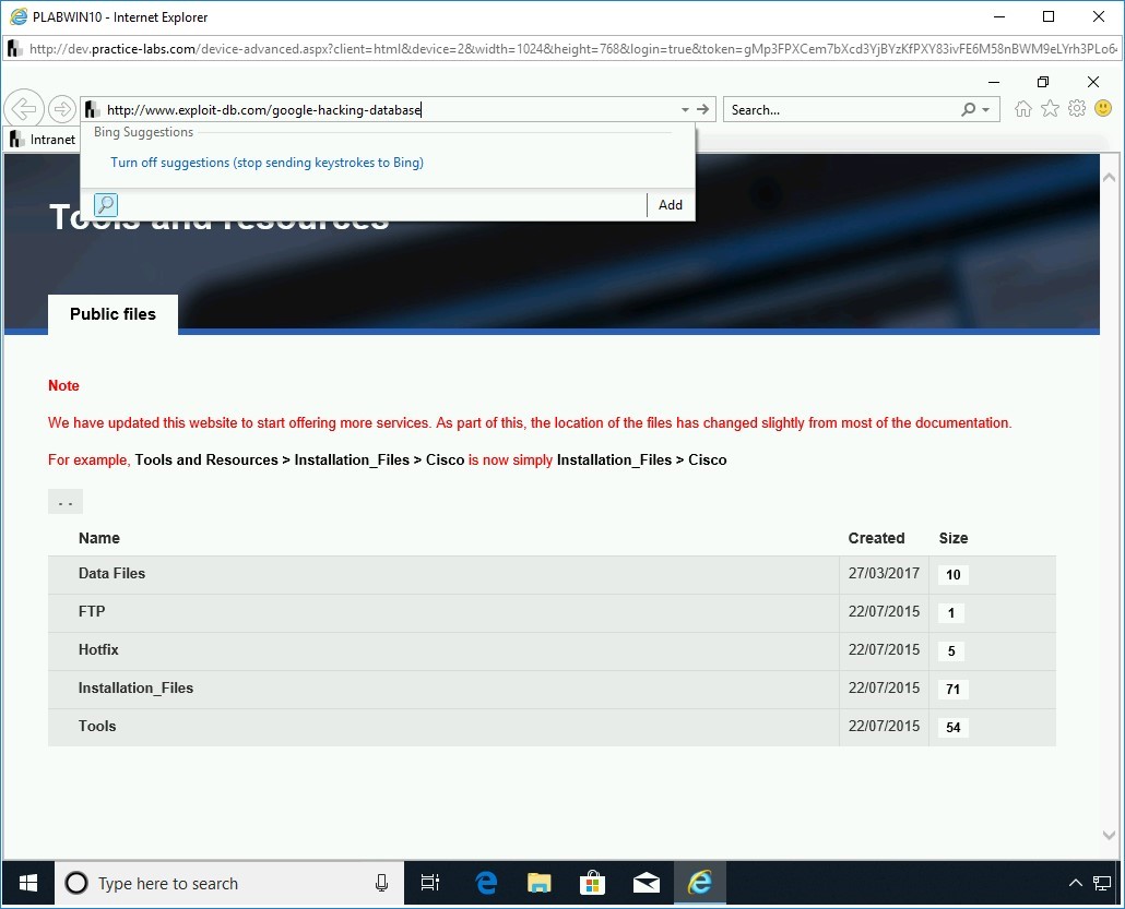 Figure 3.31 Screenshot of PLABKALI01