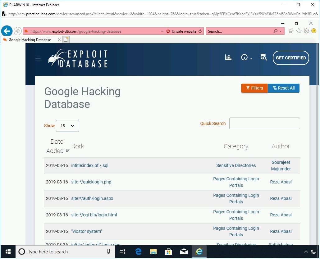 Figure 3.35 Screenshot of PLABWIN10