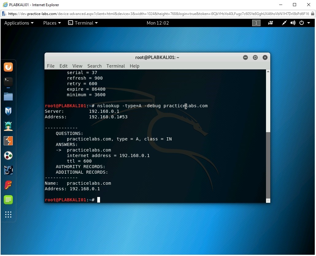 Figure 3.45 Screenshot of PLABKALI01