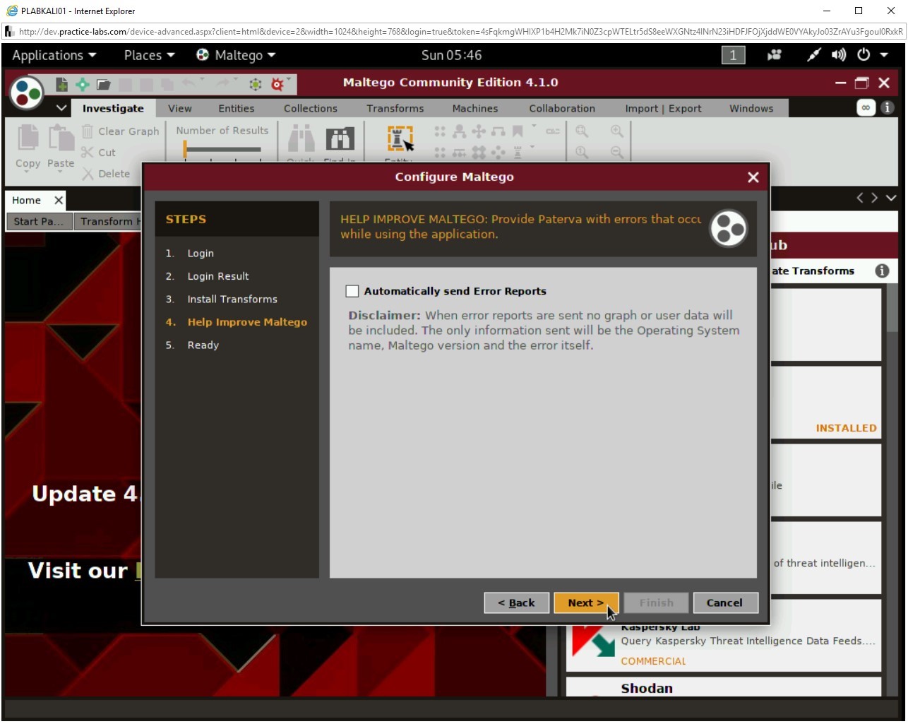 Figure 3.65 Screenshot of PLABKALI01