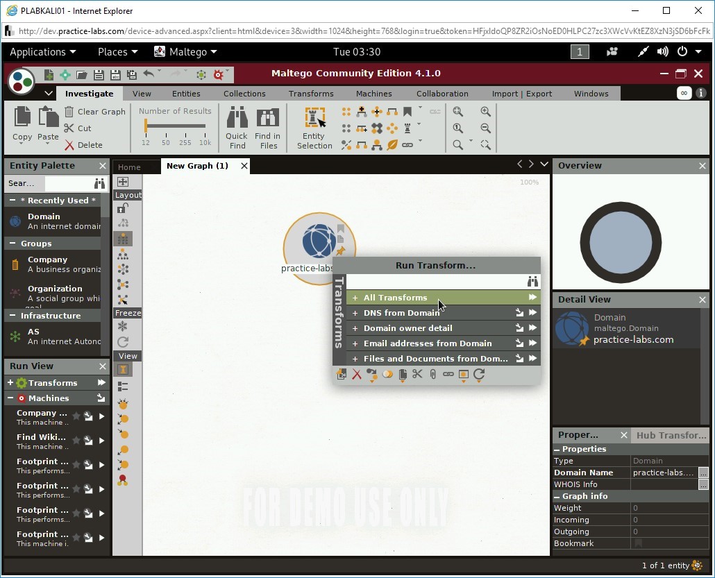 Figure 3.70 Screenshot of PLABKALI01