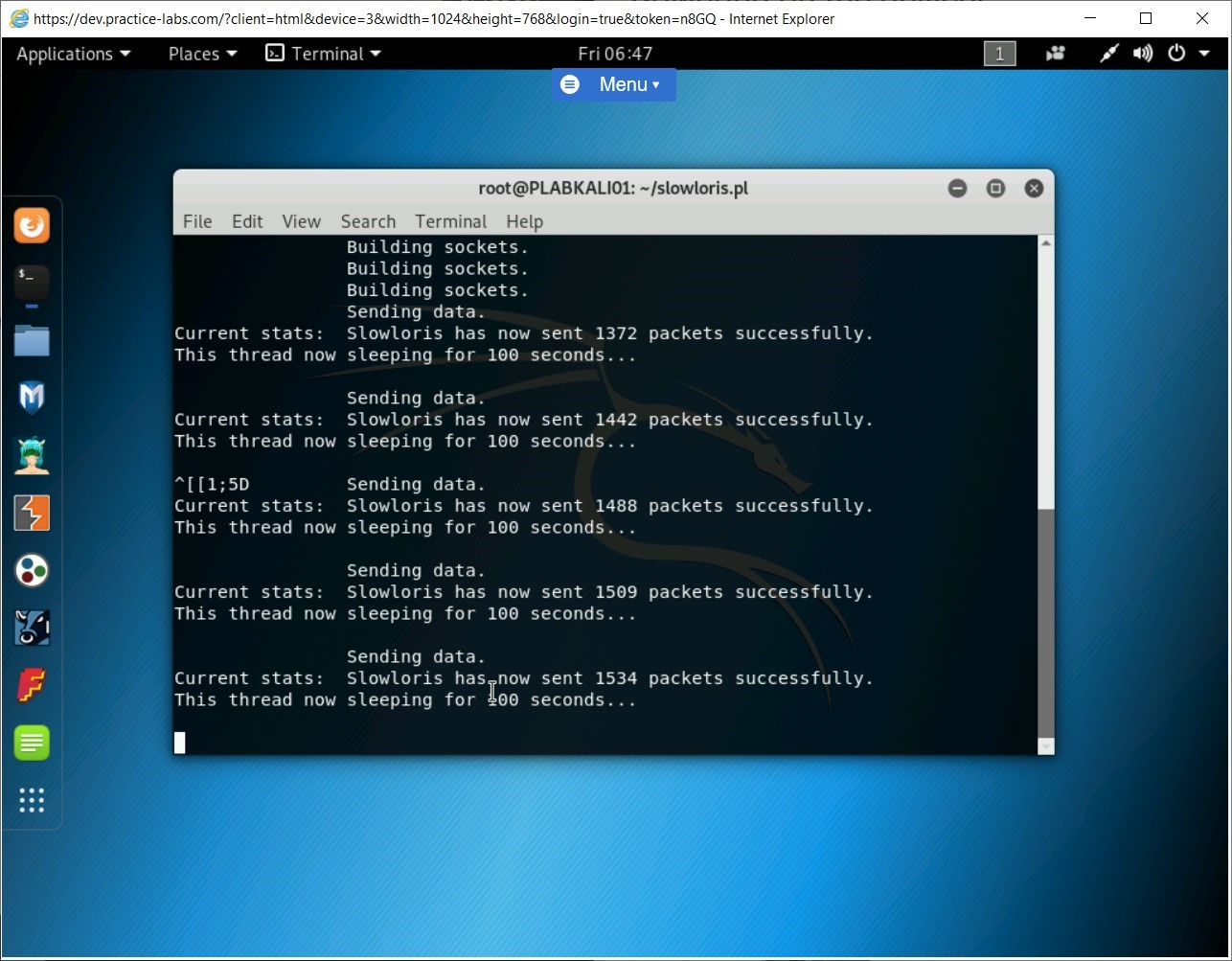 Figure 1.10 Screenshot of PLABKALI01