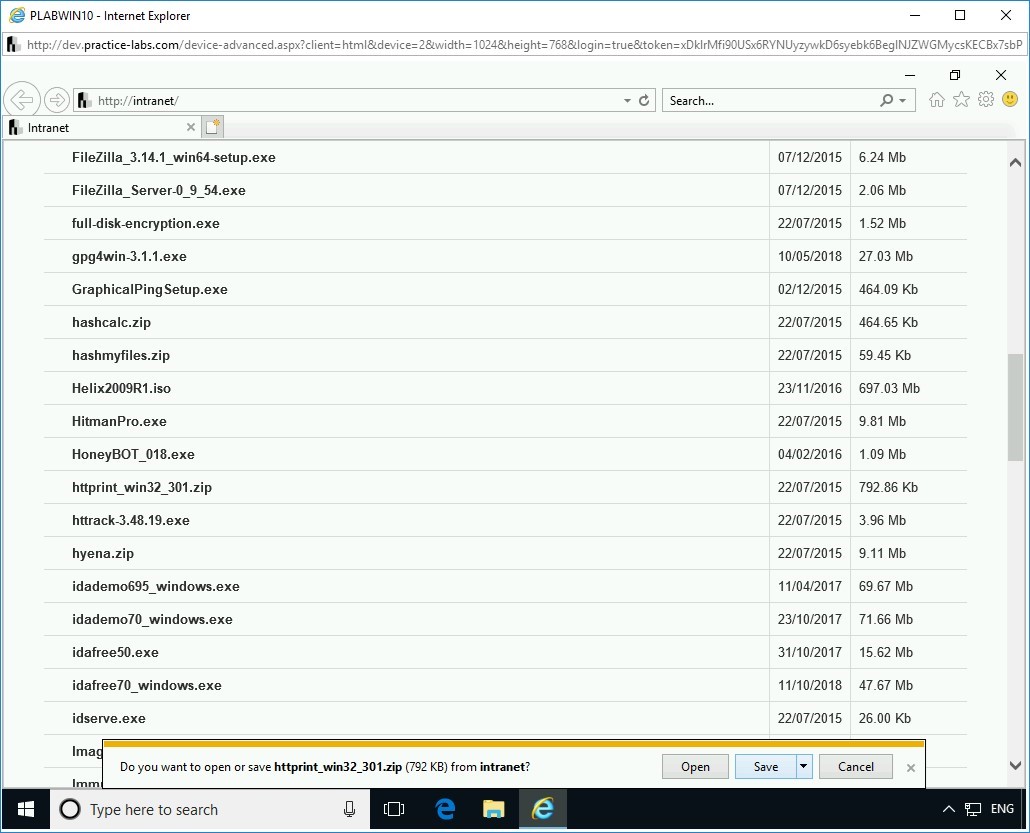 Figure 1.18 Screenshot of PLABWIN10