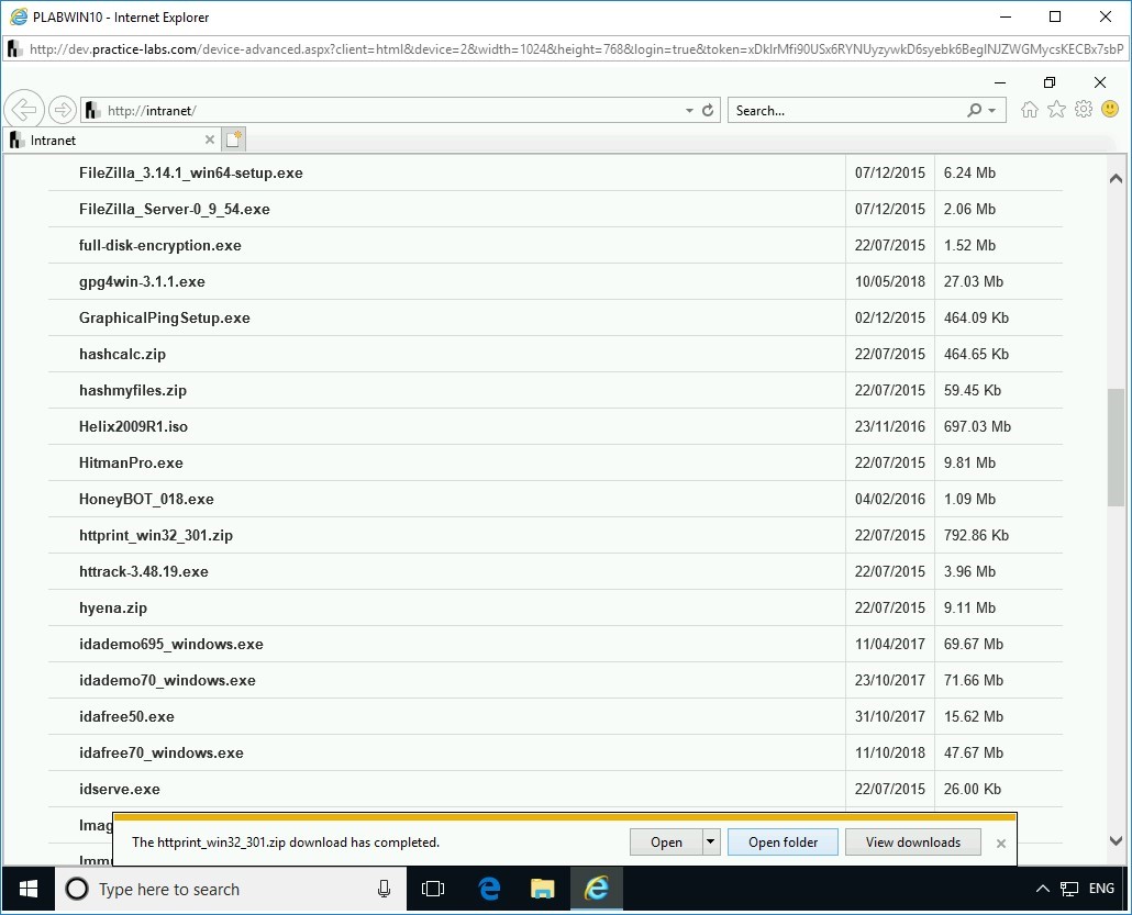 Figure 1.19 Screenshot of PLABWIN10