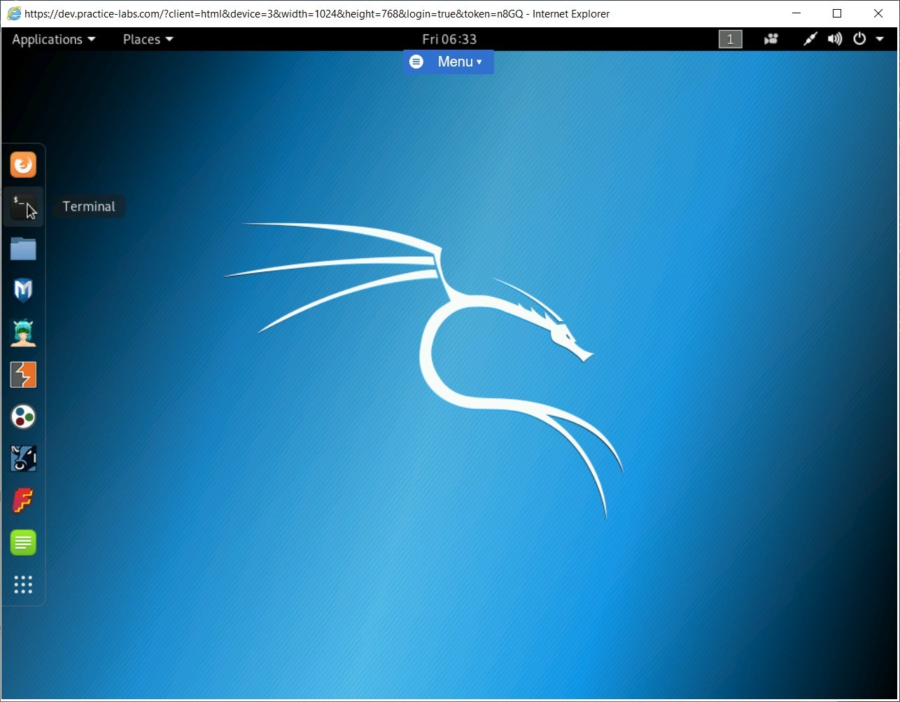 Figure 1.2 Screenshot of PLABKALI01