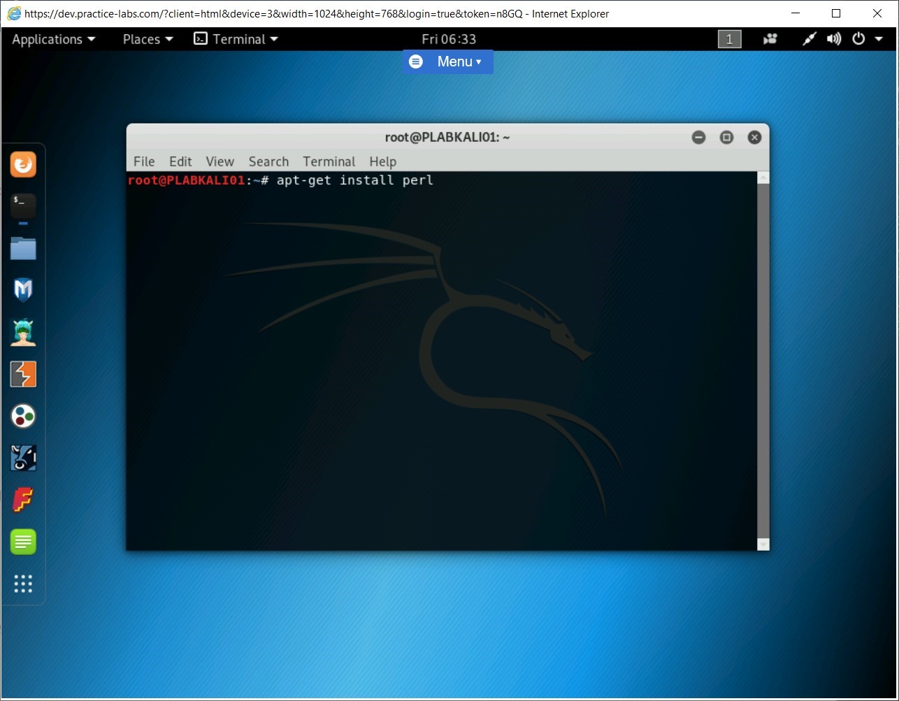 Figure 1.3 Screenshot of PLABKALI01