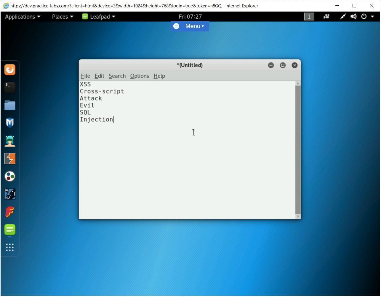 Figure 1.45 Screenshot of PLABKALI01