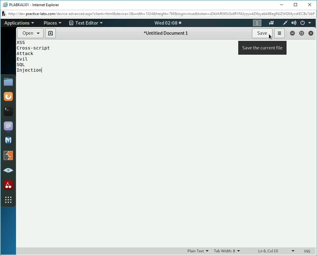 Figure 1.46 Screenshot of PLABKALI01