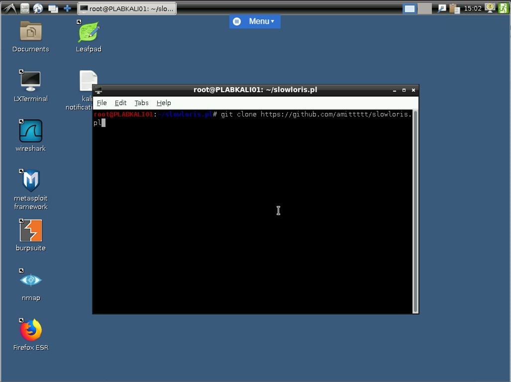 Figure 1.5 Screenshot of PLABKALI01