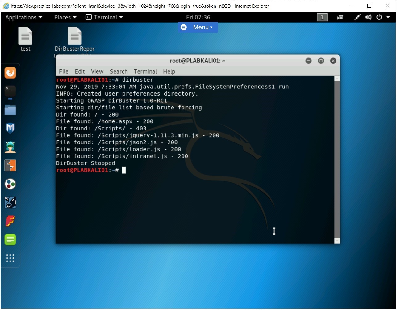 Figure 1.57 Screenshot of PLABKALI01