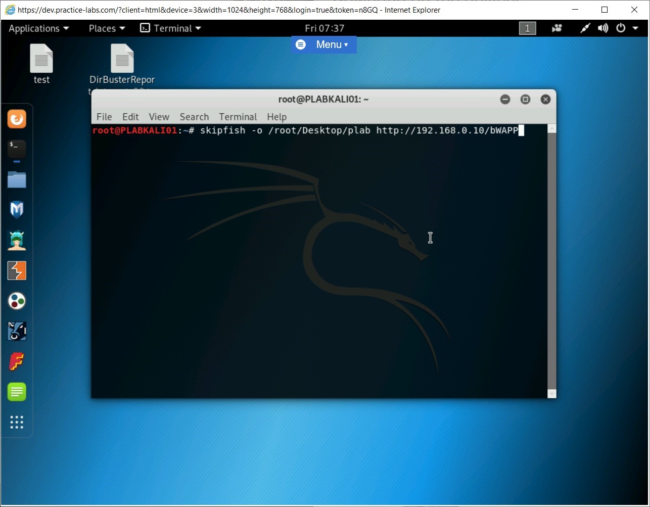 Practice Labs screenshot.