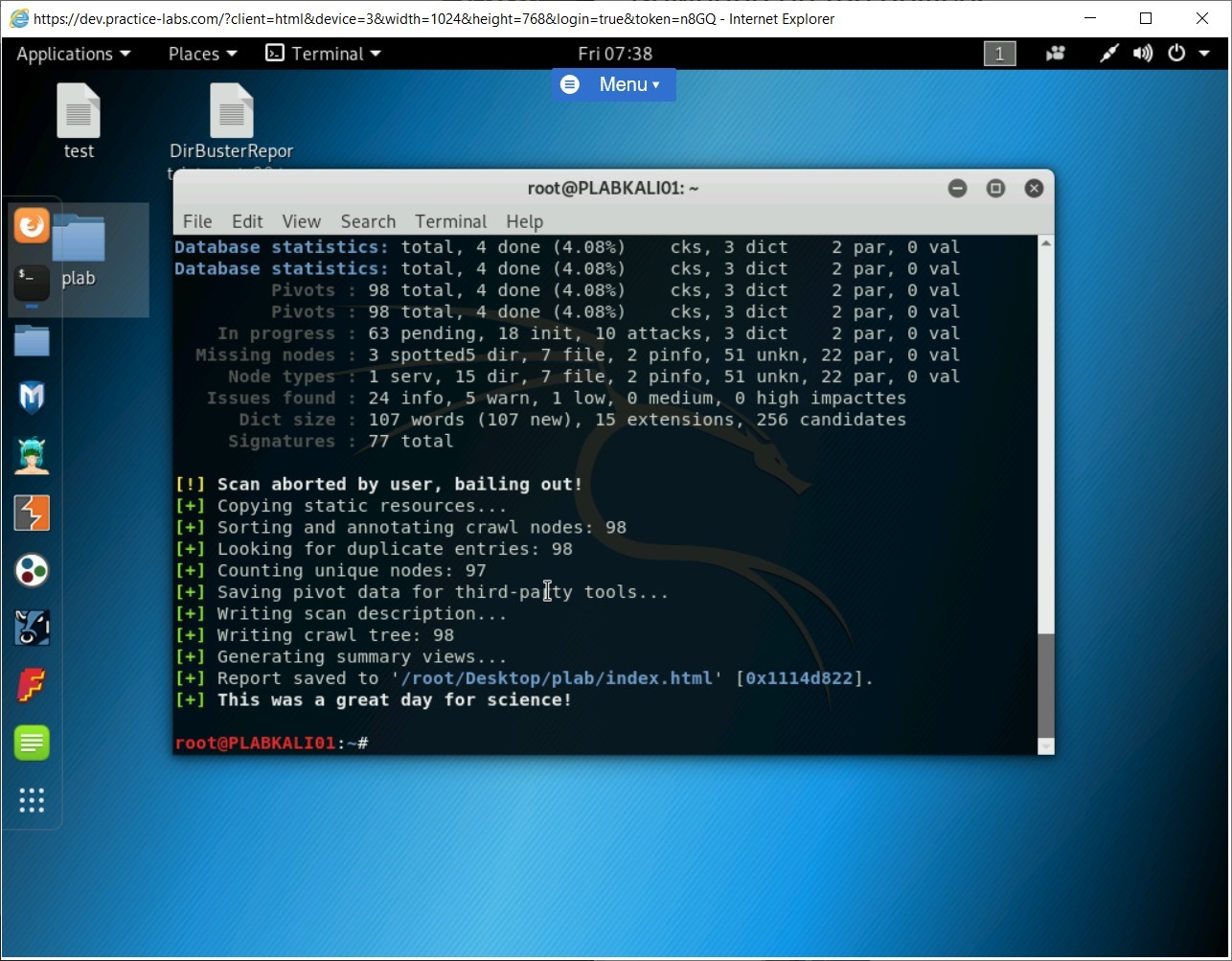 Figure 1.60 Screenshot of PLABKALI01