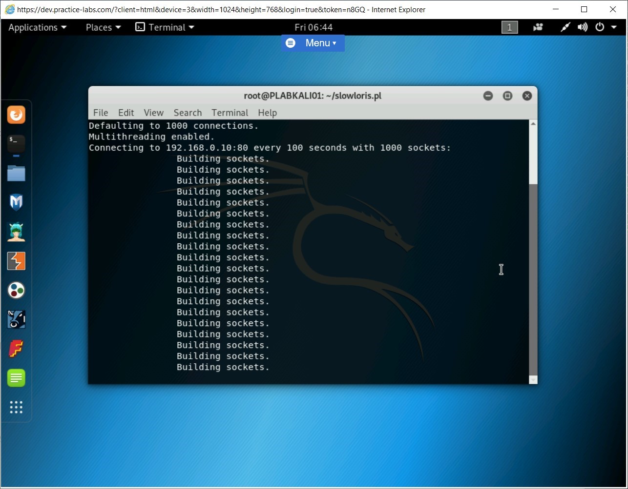 Figure 1.7 Screenshot of PLABKALI01