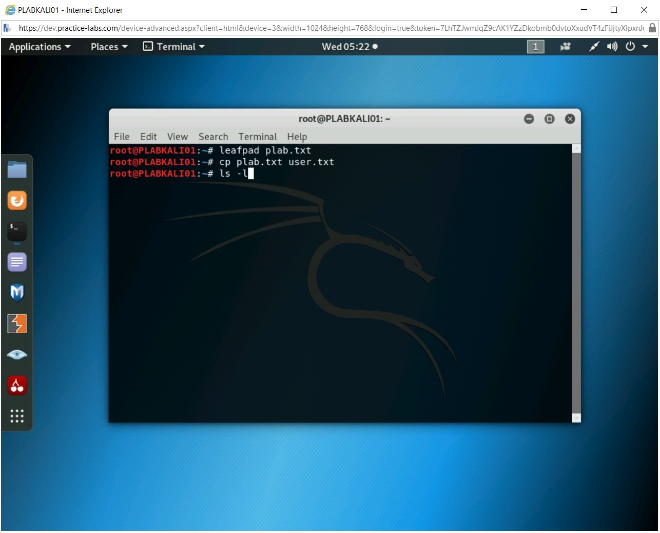 Hình 1.17 Ảnh chụp màn hình PLABKALI01