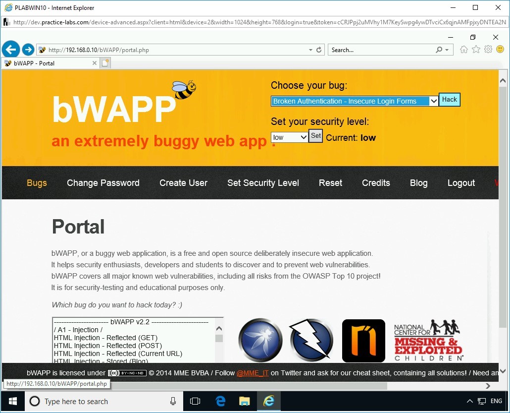 Figure 2.6 Screenshot of PLABWIN10