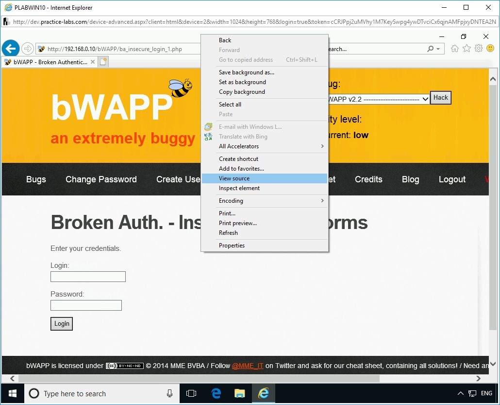 Figure 2.8 Screenshot of PLABWIN10