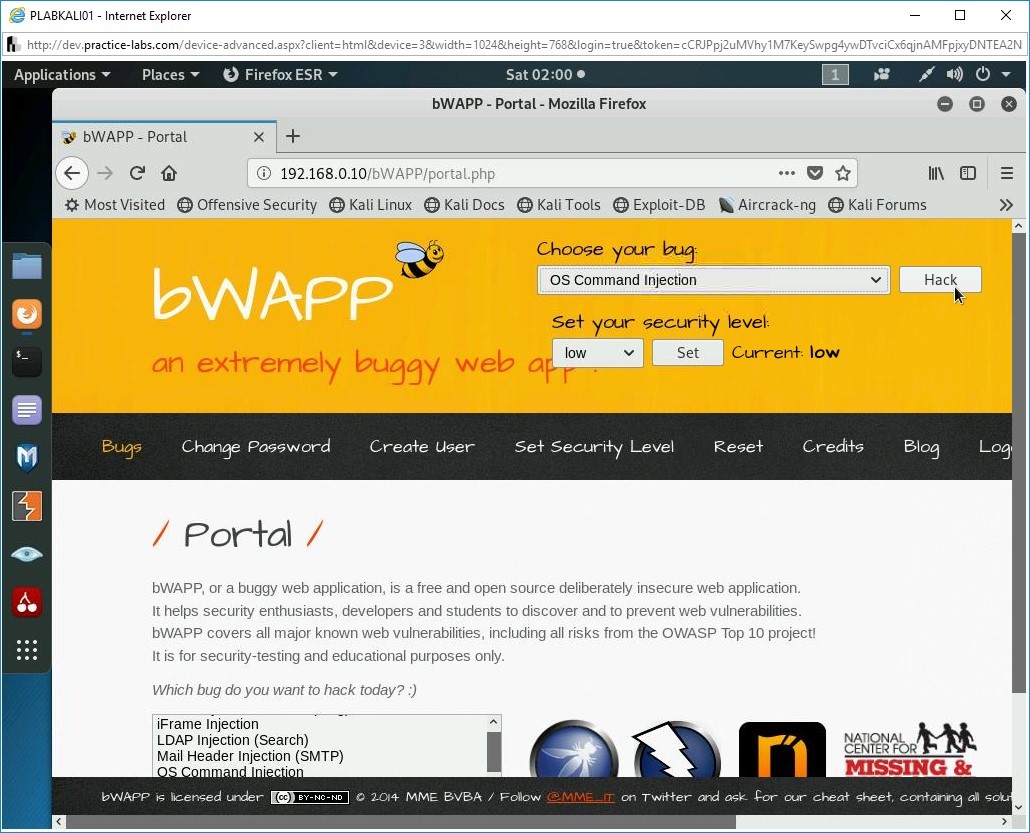 Figure 2.31 Screenshot of PLABKALI01