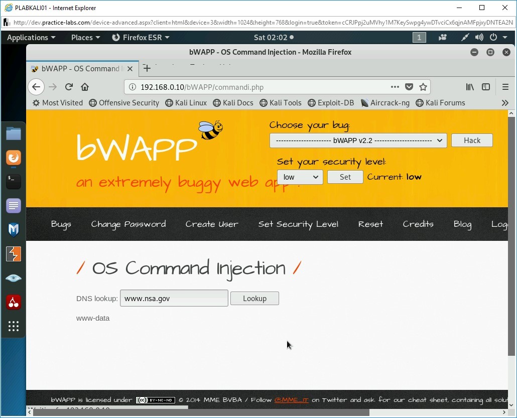 Figure 2.33 Screenshot of PLABKALI01