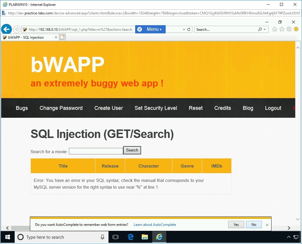 Figure 1.9 Screenshot of PLABWIN10