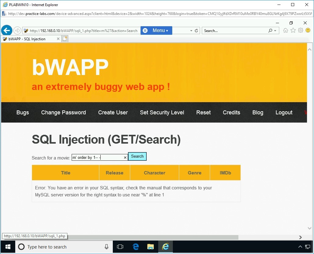 Figure 1.10 Screenshot of PLABWIN10