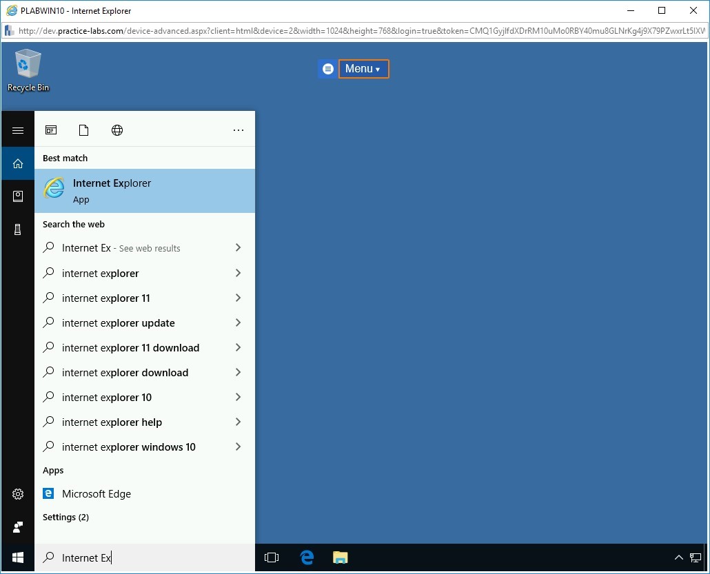 Figure 1.2 Screenshot of PLABWIN10