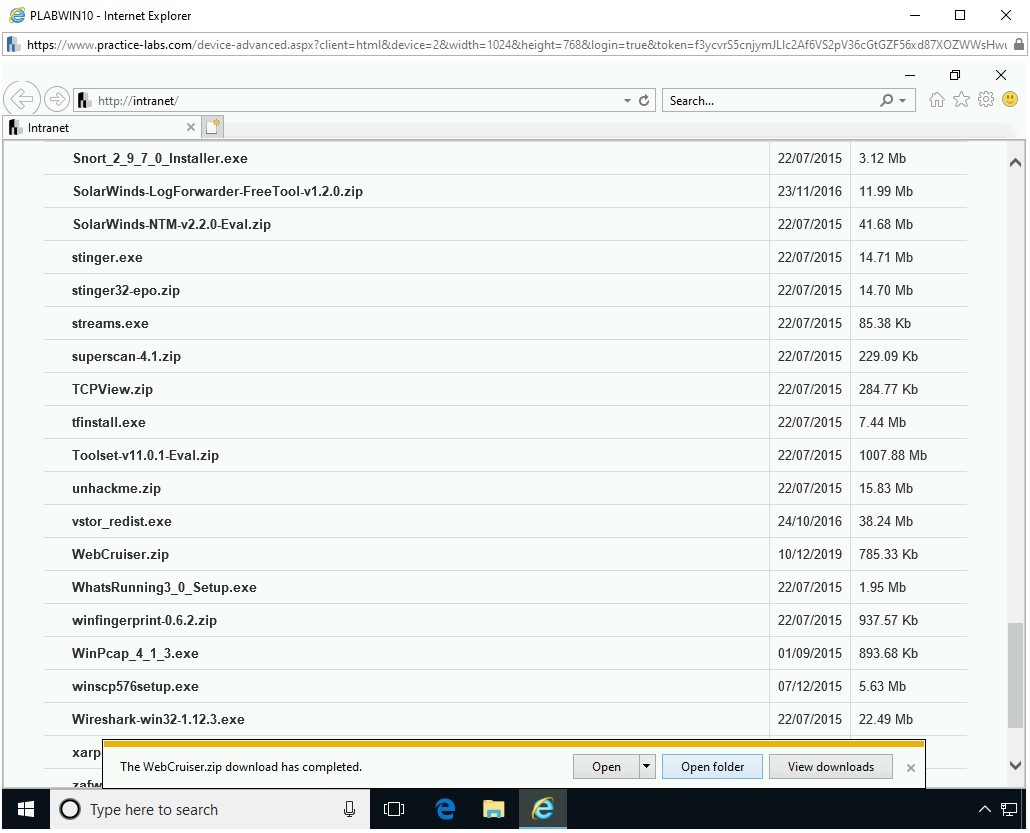 Figure 2.7 Screenshot of PLABWIN10