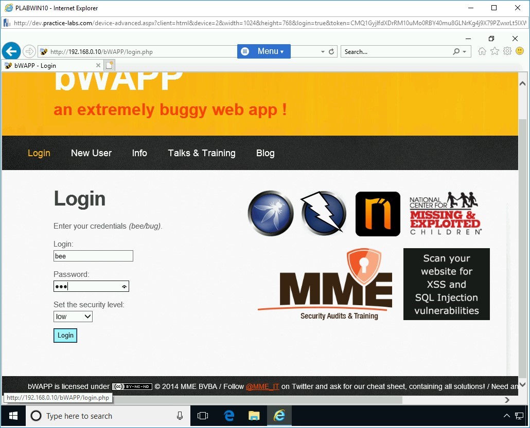 Figure 1.4 Screenshot of PLABWIN10
