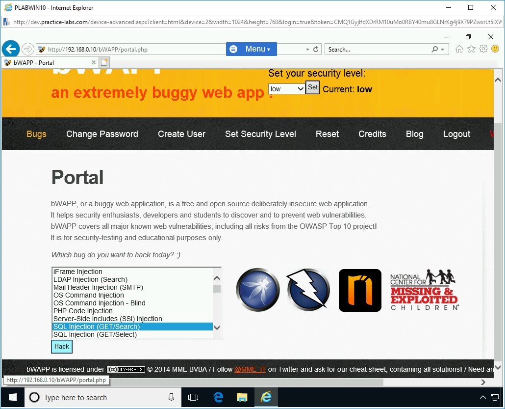 Figure 1.6 Screenshot of PLABWIN10