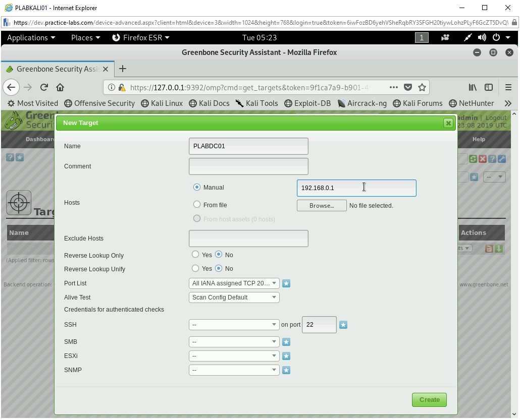 Figure 1.19 Screenshot of PLABKALI01