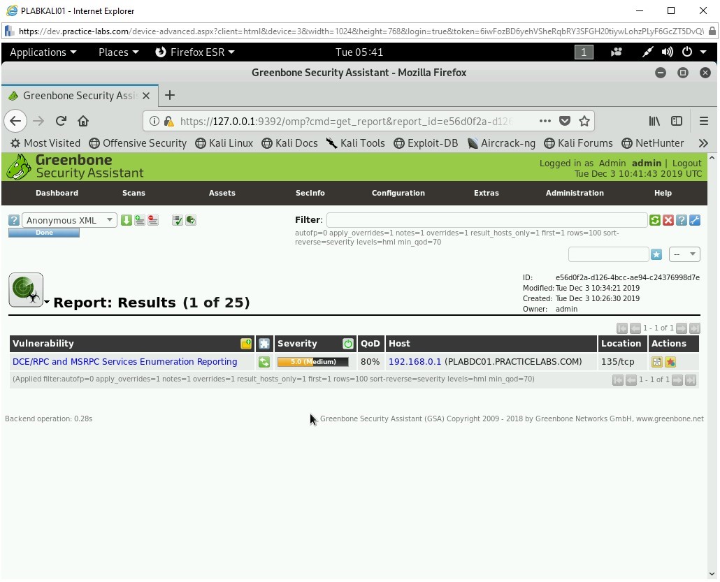Figure 1.28 Screenshot of PLABKALI01