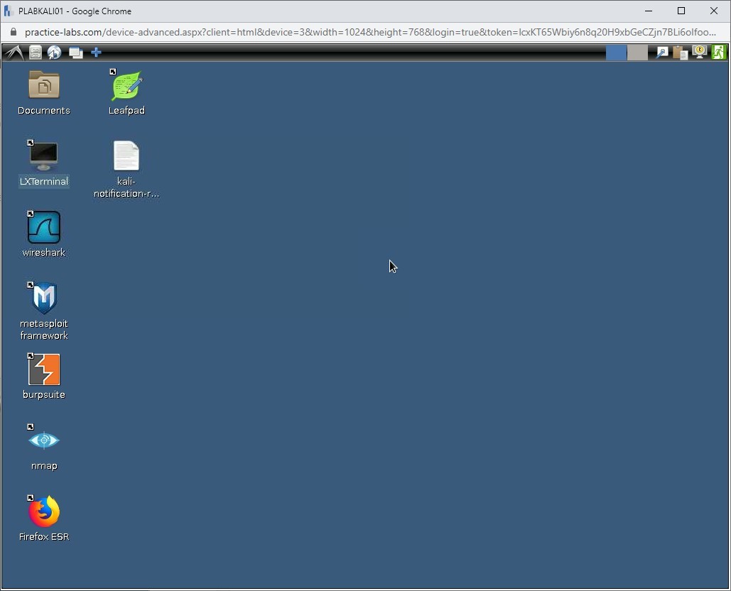 Figure 1.2 Screenshot of PLABKALI01